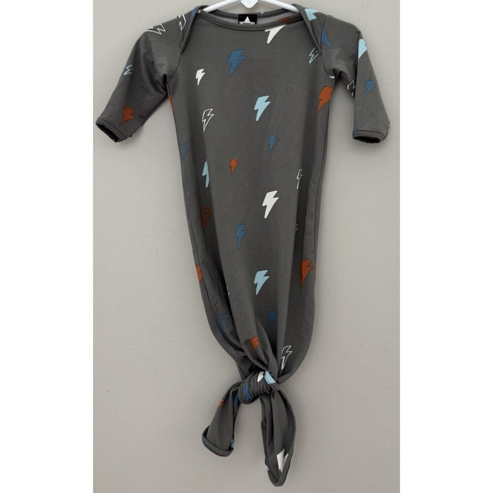 Pixie Lane One Size Gray Lightning Bolt Soft Knotted Gown